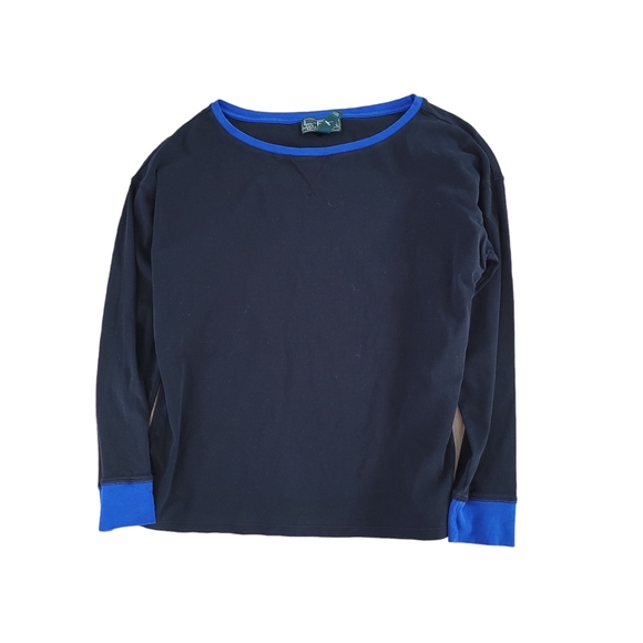 Ralph Lauren Active Black/Blue Trim Wide Neck Lightweight Sweatshirt Pullover - Picture 1 of 5